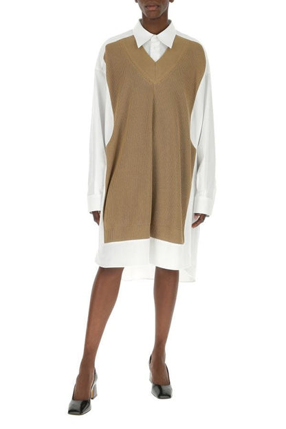 MAISON MARGIELA | Two-tone cotton Spliced dress