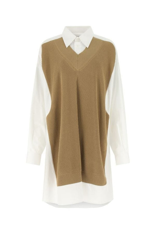 MAISON MARGIELA | Two-tone cotton Spliced dress