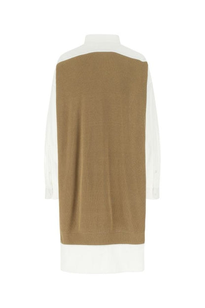 MAISON MARGIELA | Two-tone cotton Spliced dress