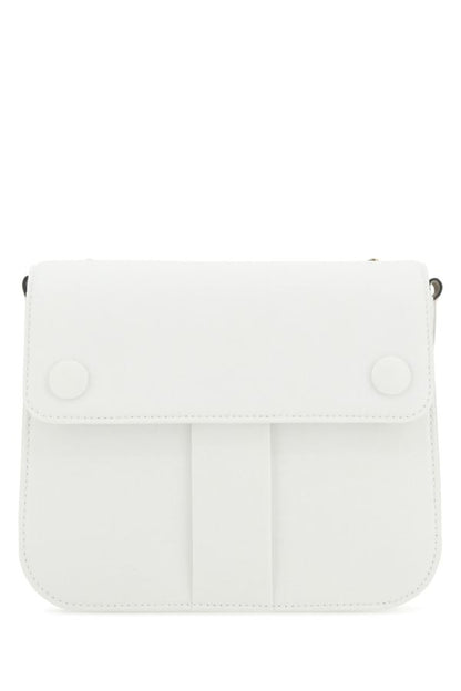 MAISON MARGIELA | Two-tone leather and cotton New Lock Square handbag