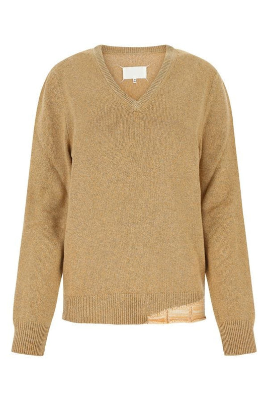 MAISON MARGIELA | Melange mustard wool blend oversize sweater