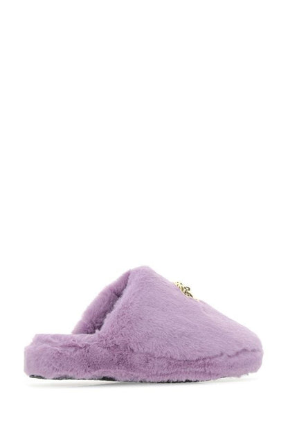 VERSACE | Lilac eco fur slippers