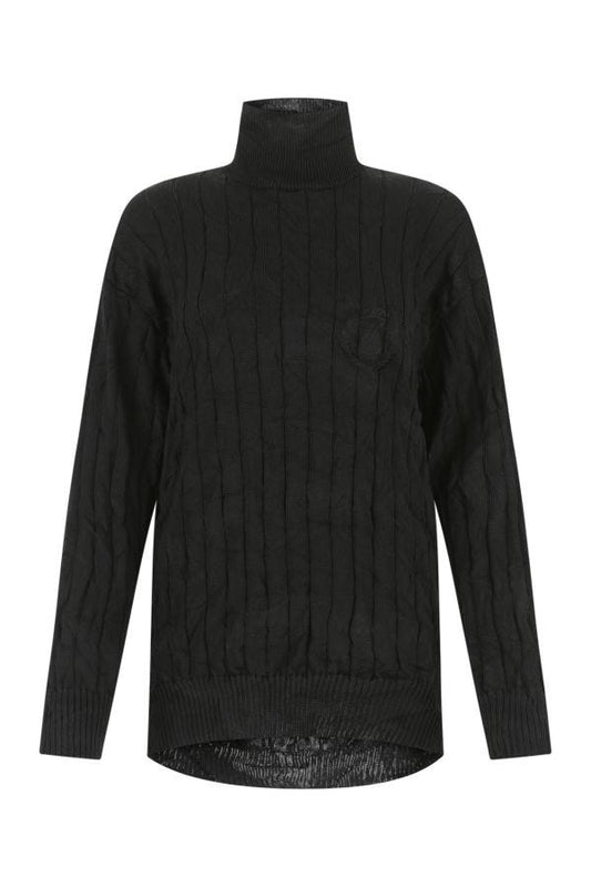 BALENCIAGA | Black silk blend oversize sweater