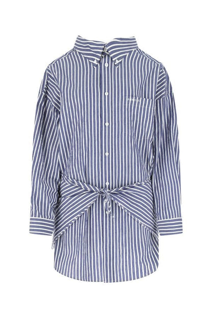BALENCIAGA | Embroidered poplin oversize Knotted shirt
