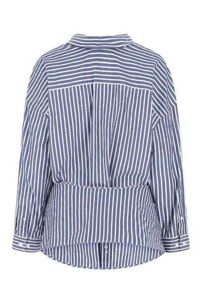 BALENCIAGA | Embroidered poplin oversize Knotted shirt