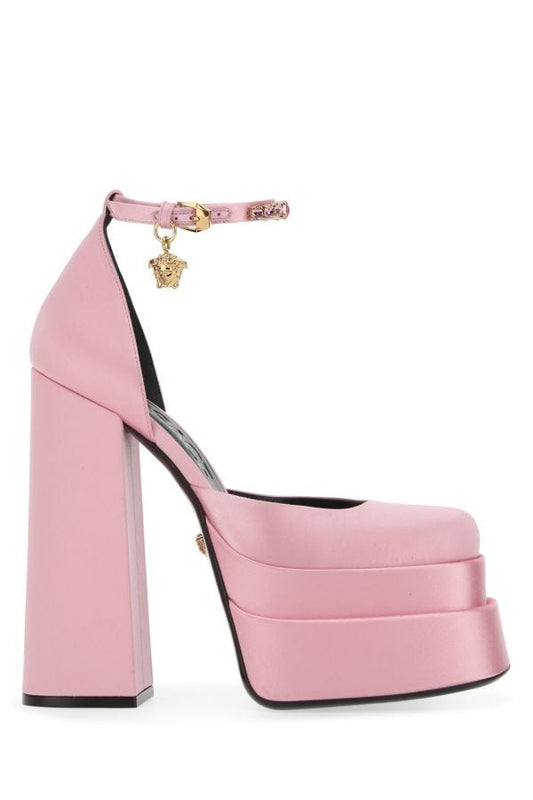 VERSACE | Pink satin Medusa Aevitas pumps