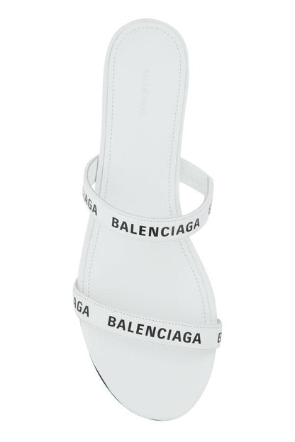 BALENCIAGA | White leather mules
