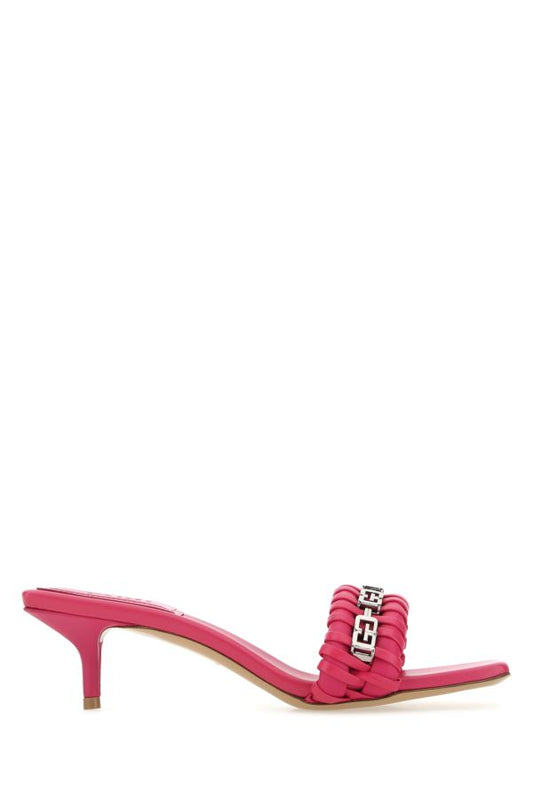 GIVENCHY | Fuchsia nappa leather G Woven mules