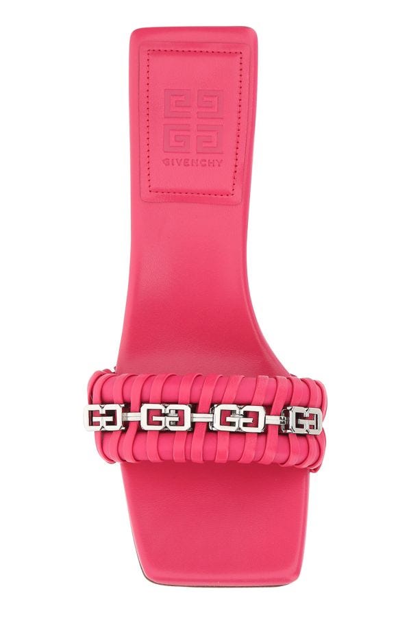 GIVENCHY | Fuchsia nappa leather G Woven mules