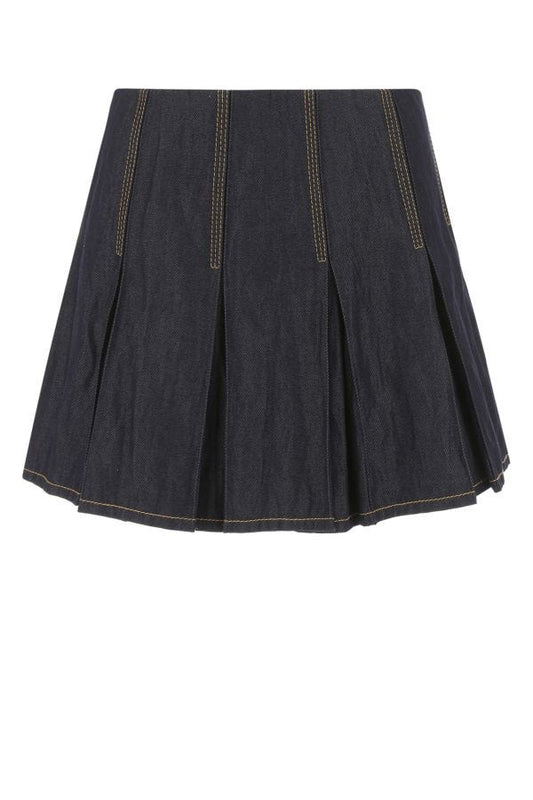 BOTTEGA VENETA | Dark blue denim mini skirt