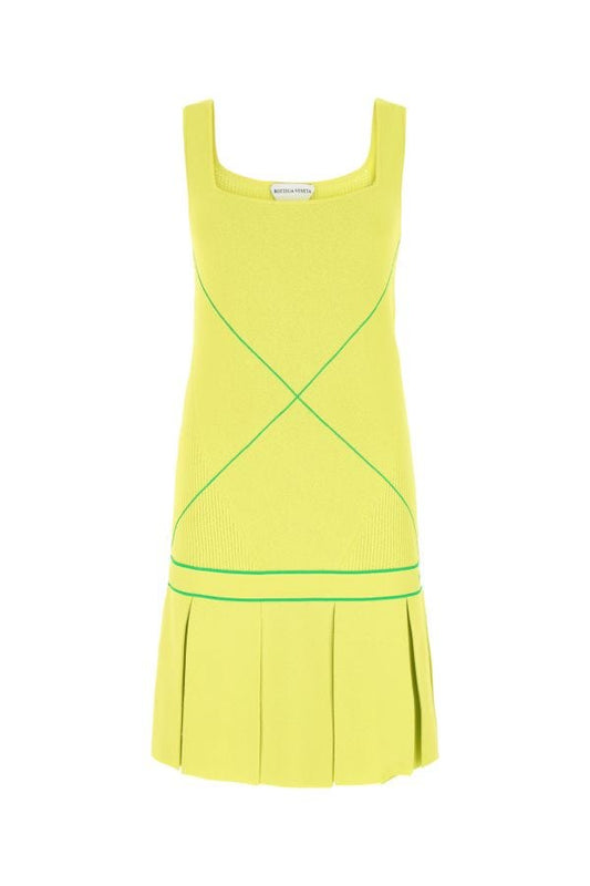 BOTTEGA VENETA | Acid green viscose blend dress
