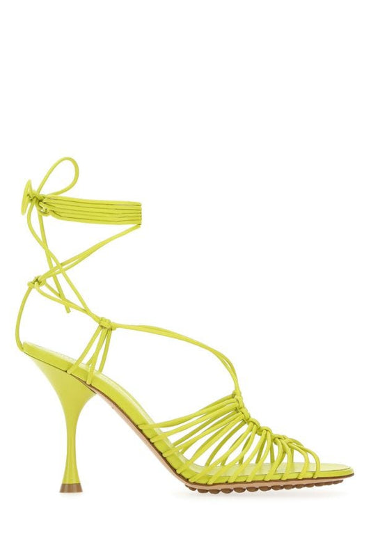BOTTEGA VENETA | Acid green nappa leather Dot sandals