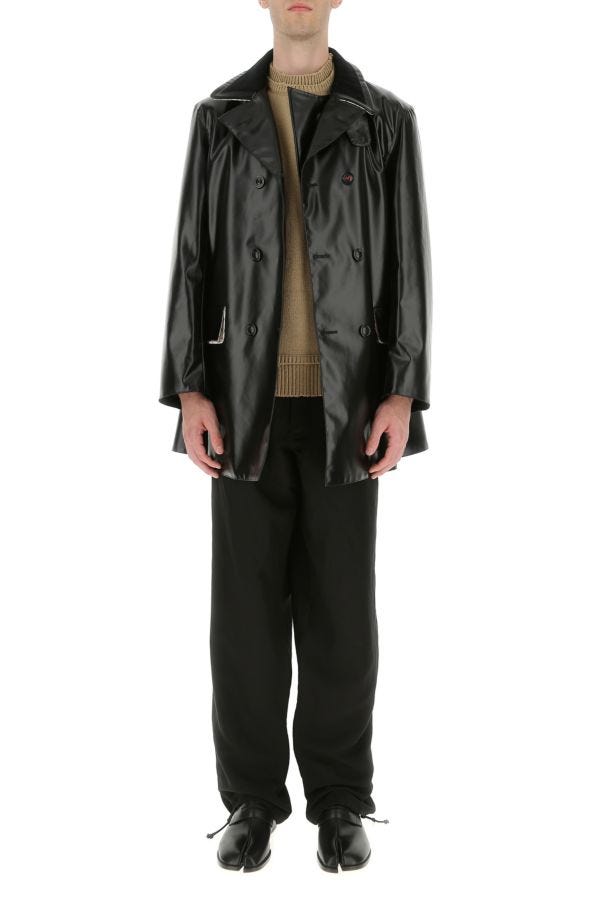 MAISON MARGIELA | Black PVC trench coat