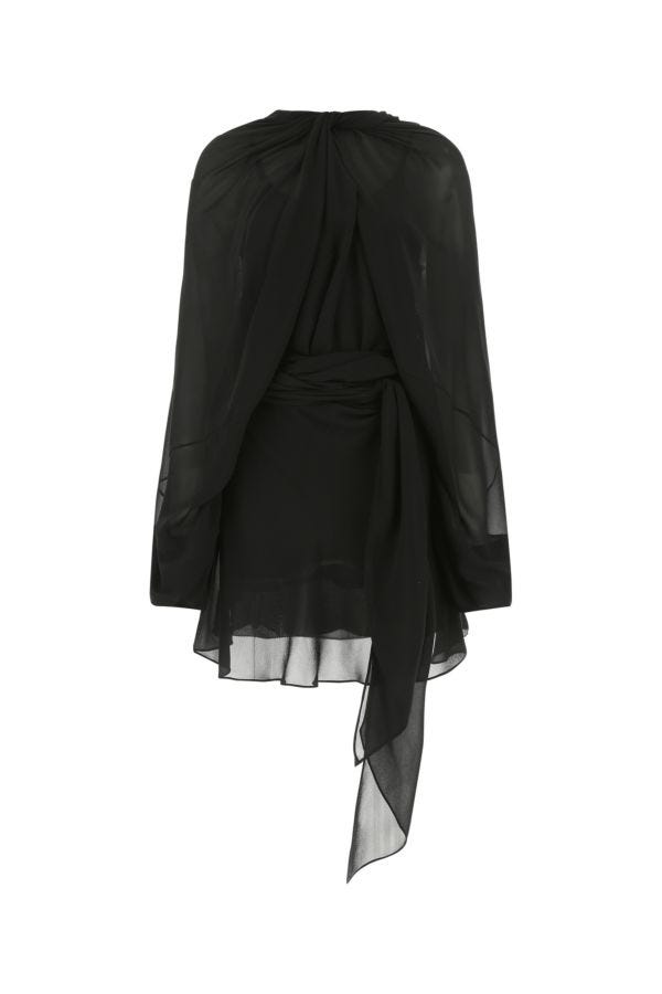 MAISON MARGIELA | Black silk mini dress