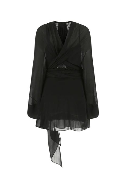 MAISON MARGIELA | Black silk mini dress