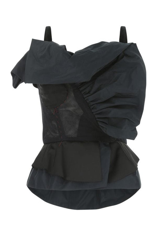 MAISON MARGIELA | Black polyester and mesh top