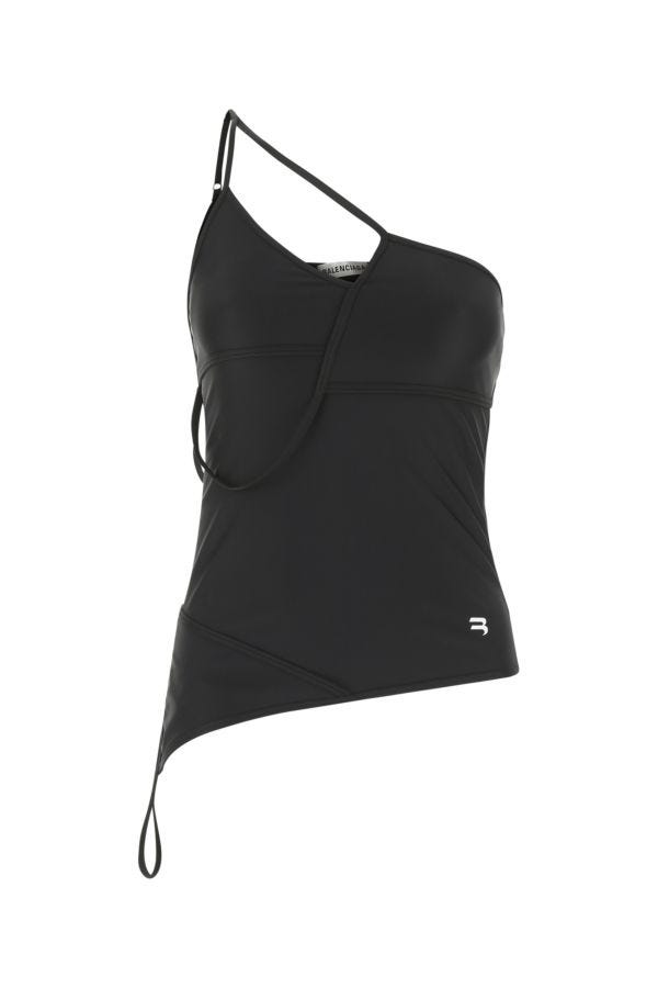 BALENCIAGA | Black stretch nylon top