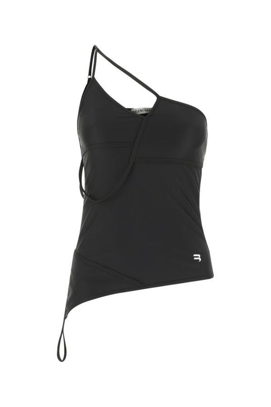 BALENCIAGA | Black stretch nylon top