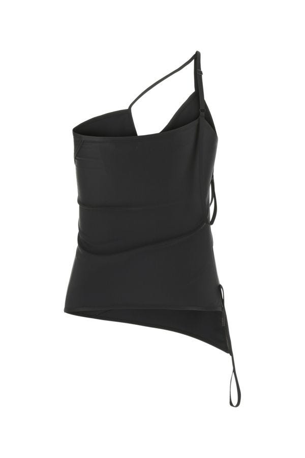 BALENCIAGA | Black stretch nylon top