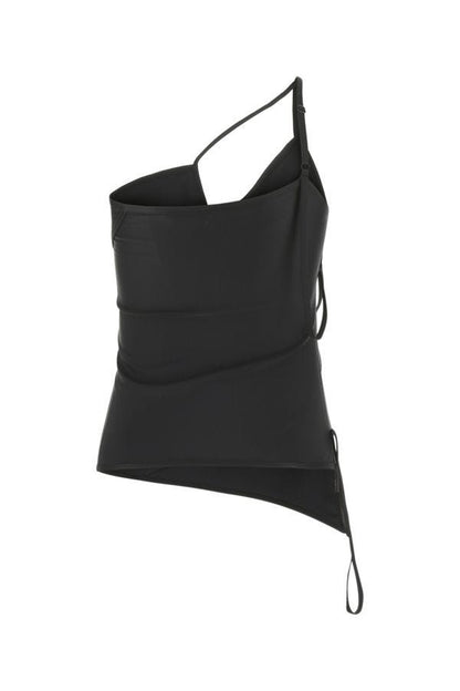 BALENCIAGA | Black stretch nylon top