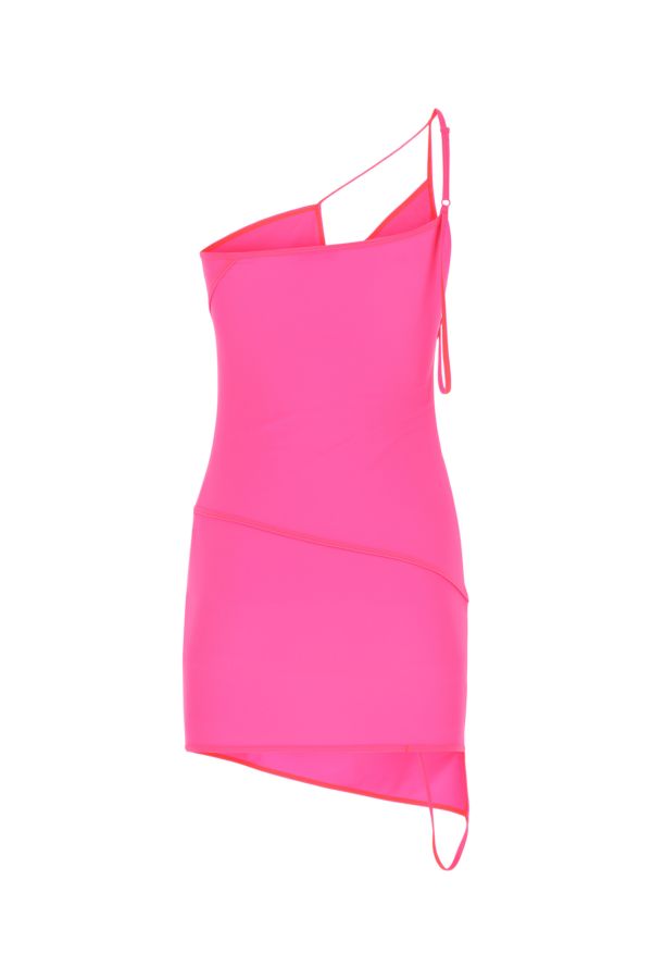BALENCIAGA | Fluo pink stretch nylon mini dress