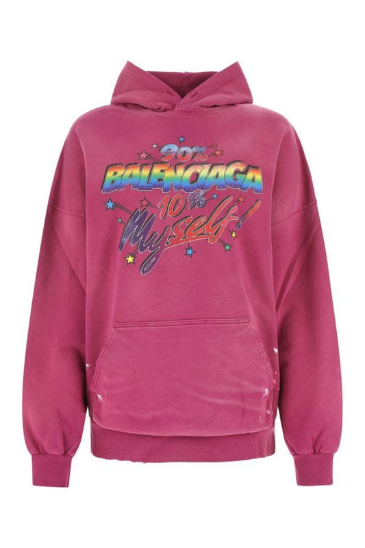 BALENCIAGA | Dark pink cotton oversize sweatshirt