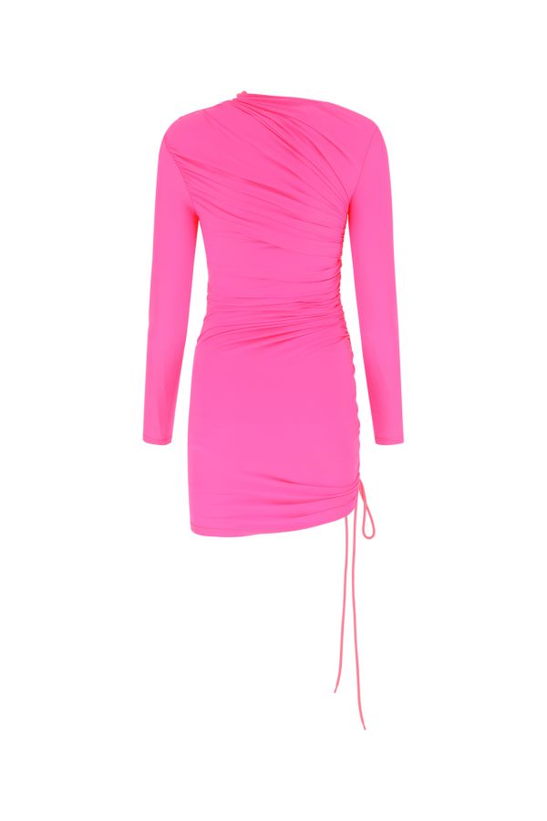 BALENCIAGA | Fluo pink stretch nylon mini dress