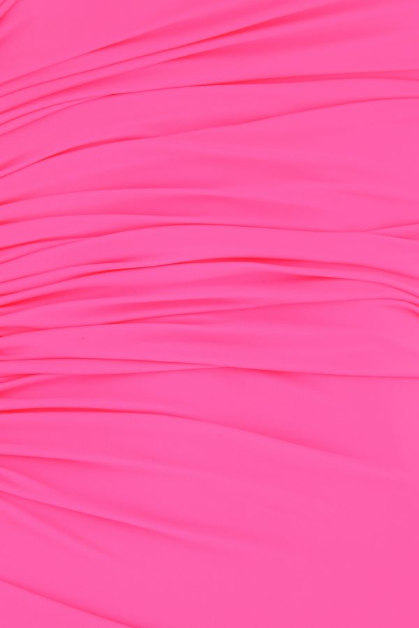 BALENCIAGA | Fluo pink stretch nylon mini dress