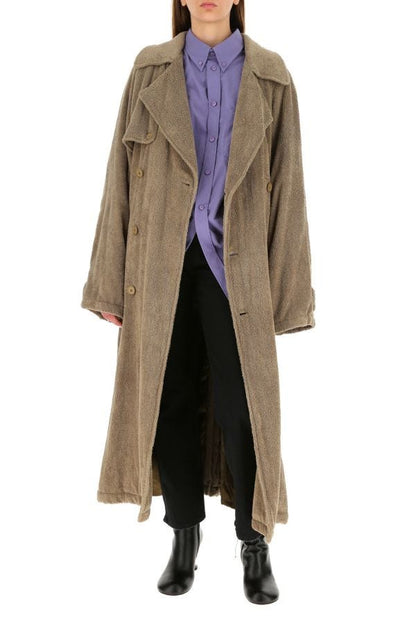 BALENCIAGA | Sage green terry oversize coat