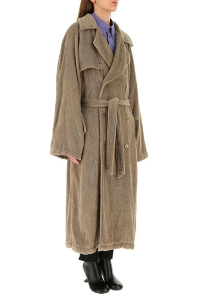 BALENCIAGA | Sage green terry oversize coat