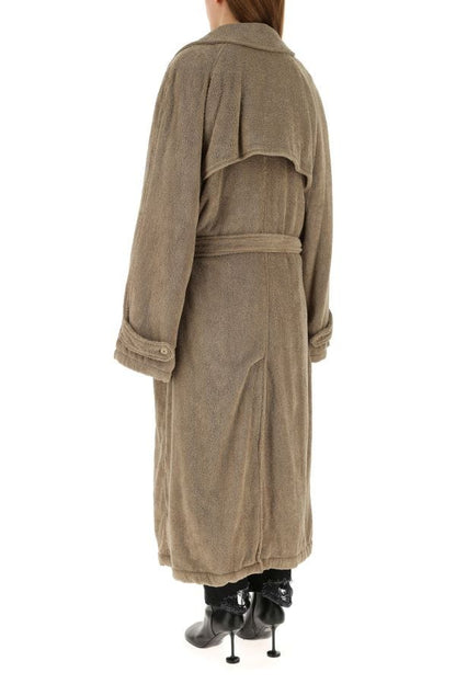 BALENCIAGA | Sage green terry oversize coat