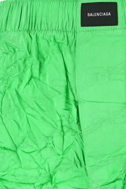 BALENCIAGA | Fluo green viscose shorts