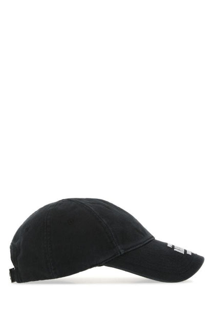 BALENCIAGA | Black denim baseball cap