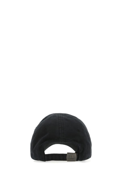 BALENCIAGA | Black denim baseball cap