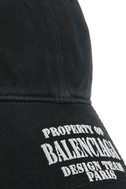 BALENCIAGA | Black denim baseball cap