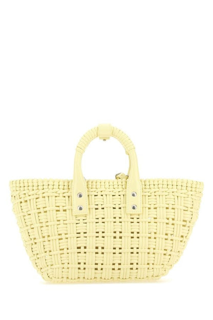 BALENCIAGA | Pastel yellow synthetic leather Bistro XS handbag