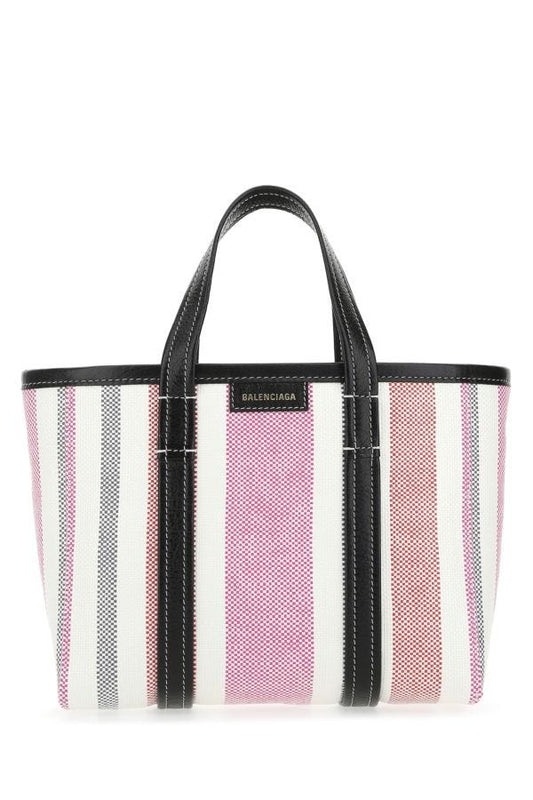 BALENCIAGA | Multicolor raffia Barbes handbag