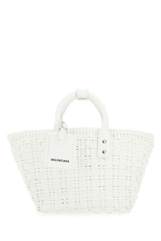 BALENCIAGA | White synthetic leather Bistro XS handbag