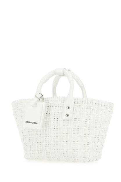 BALENCIAGA | White synthetic leather Bistro XS handbag
