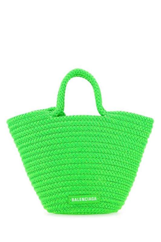 BALENCIAGA | Fluo green rope small Ibiza handbag