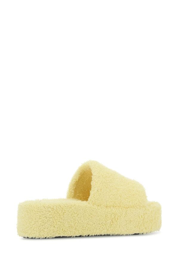 BALENCIAGA | Pastel yellow terry fabric Rise slippers