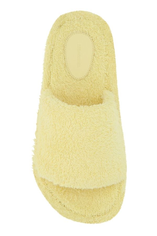 BALENCIAGA | Pastel yellow terry fabric Rise slippers