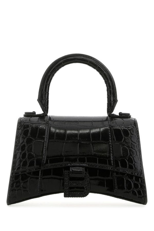BALENCIAGA | Black leather XS Hourglass handbag