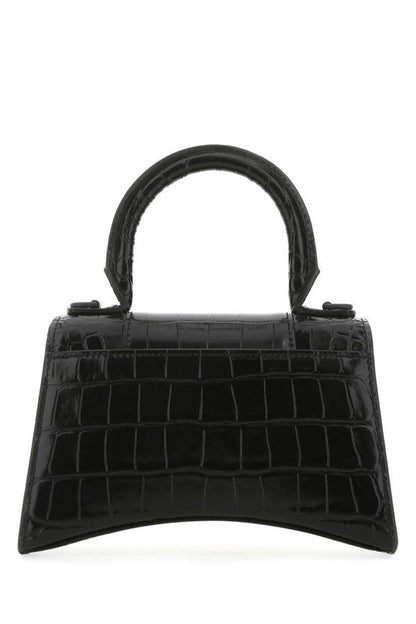 BALENCIAGA | Black leather XS Hourglass handbag