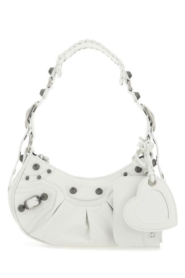 BALENCIAGA | Chalk nappa leather Le Cagole XS shoulder bag