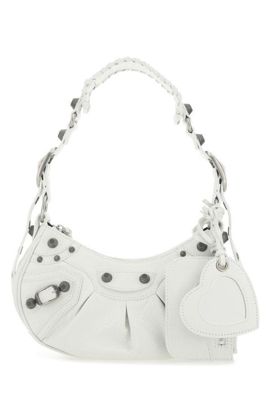 BALENCIAGA | Chalk nappa leather Le Cagole XS shoulder bag