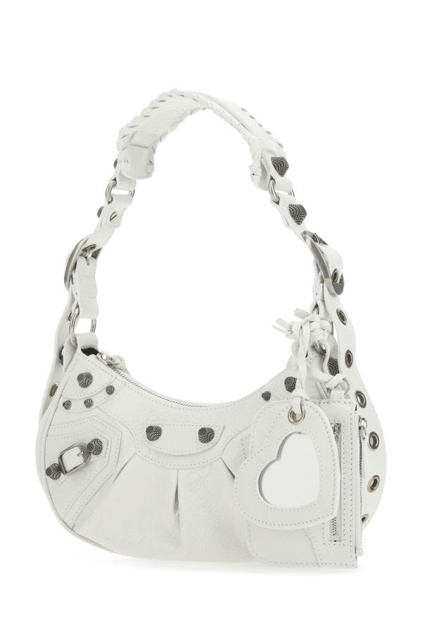 BALENCIAGA | Chalk nappa leather Le Cagole XS shoulder bag