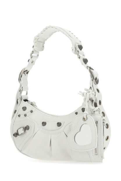 BALENCIAGA | Chalk nappa leather Le Cagole XS shoulder bag