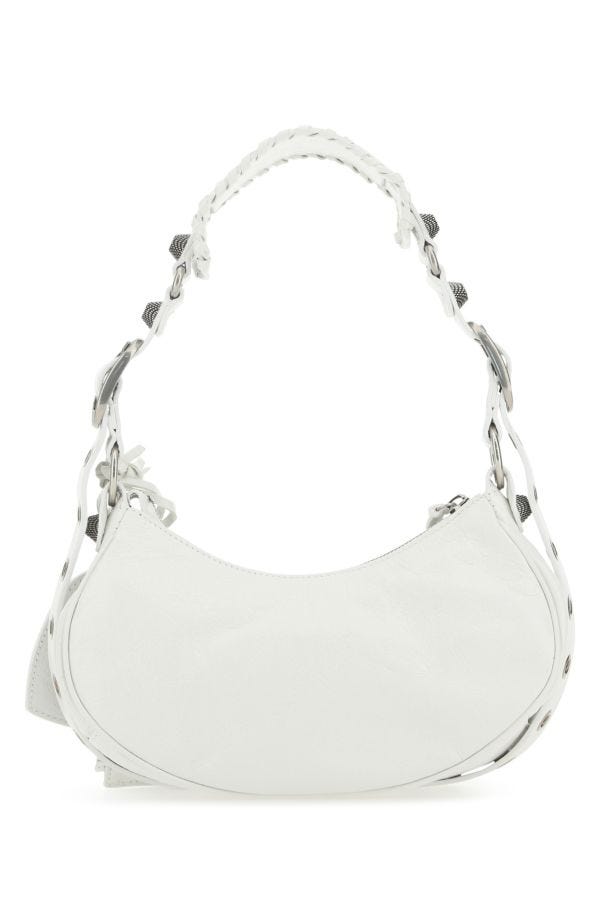 BALENCIAGA | Chalk nappa leather Le Cagole XS shoulder bag