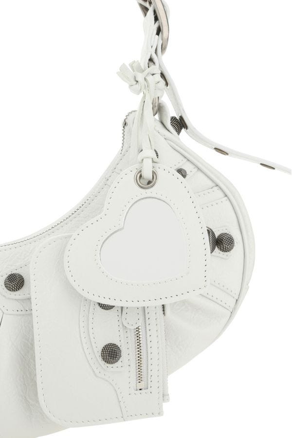 BALENCIAGA | Chalk nappa leather Le Cagole XS shoulder bag